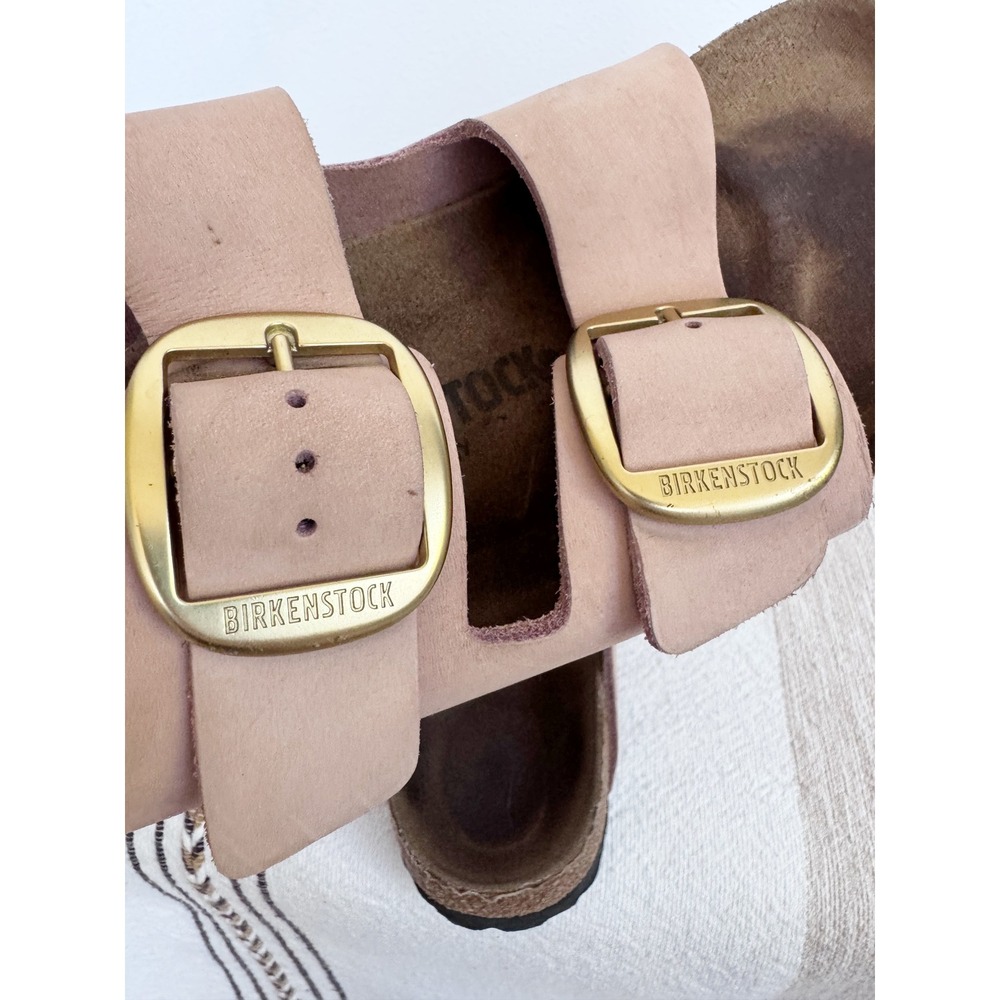 Birkenstock Arizona Big Buckle Sandcastle Nubuck Leather Sandals Womens 39 L8 - Picture 8 of 8